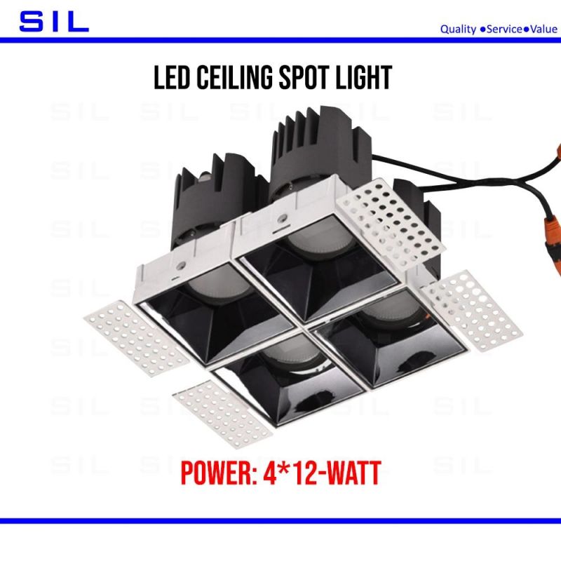 Dimming LED Ceiling Light LED Down Light 4X20W 80W LED Spot Light Recessed Spotlight