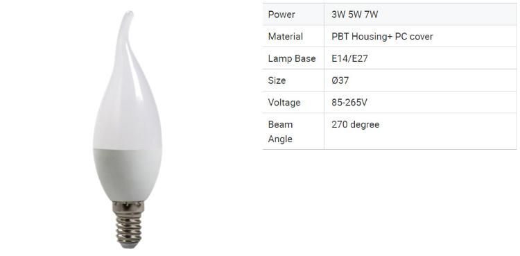 220-240V Linear IC 3/5/7/9W Silicon Dimmable LED Bulbs