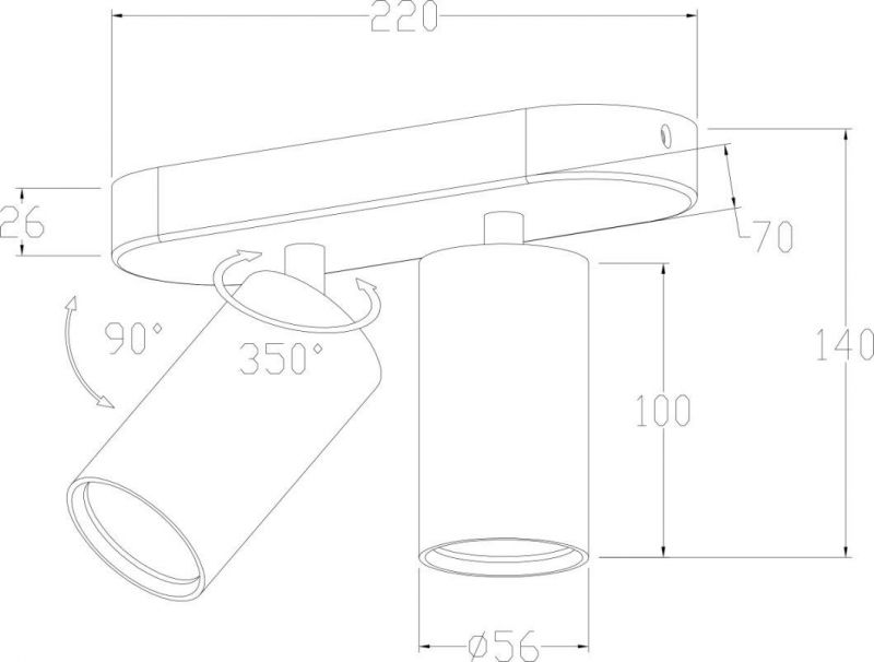 Factory Hot Sale One/Two/Three/Four Head MR16, GU10/G5.3 GU10 Housing Ceiling Spot Light