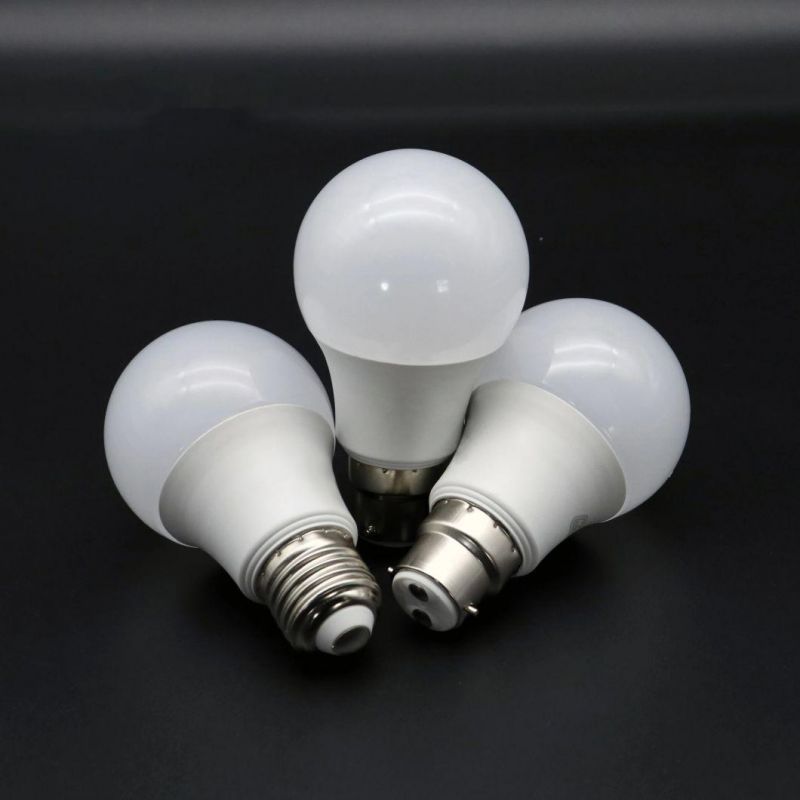 Factory Price A60 9W B22 E27 Plastic Aluminum LED Bulb Light Energy Saving Lamp for Indoor Using with CE RoHS ERP Approval