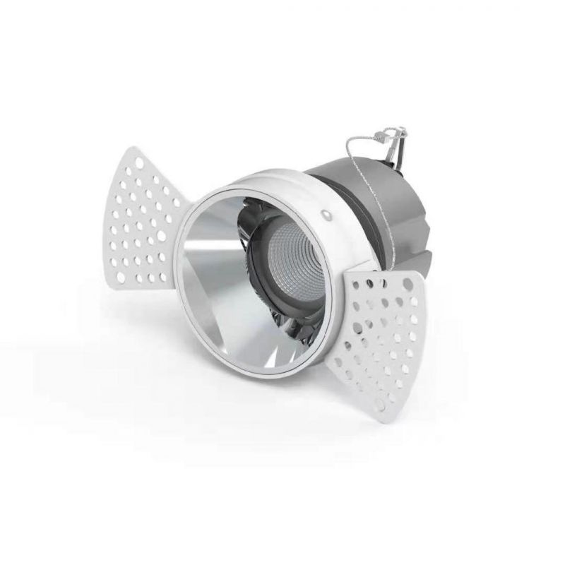 Round Shape Downlights LED COB Aluminum Recessed Trimless Downlight
