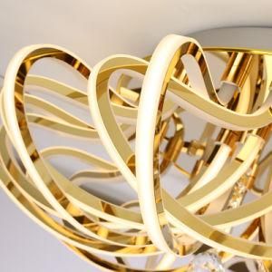 Hot Sale Bending Stainless Steel Gold Pendant Lamp
