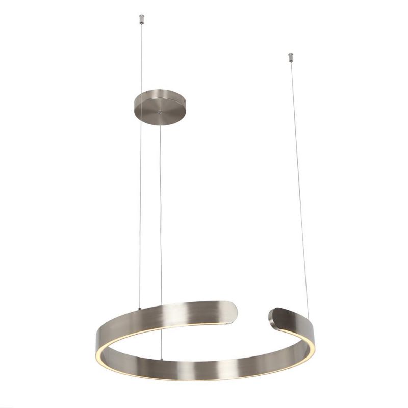 Masivel Lighting Modern Pendant Light C Shape Brass Decorative LED Chandelier Light