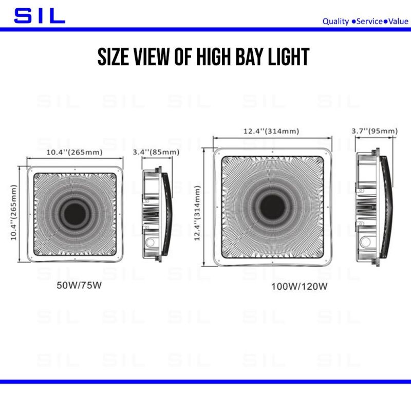 TUV CE RoHS Highbay Fluorescent Lights 100W LED High Bay Lighting