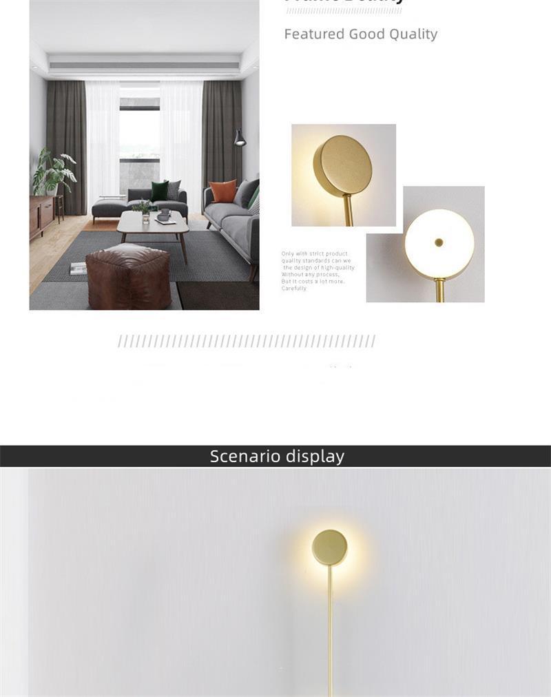 Modern Nordic Atmosphere Line LED Wall Lamp Simple Bedroom Bedside Hotel Corridor Aisle Living Room Porch Light