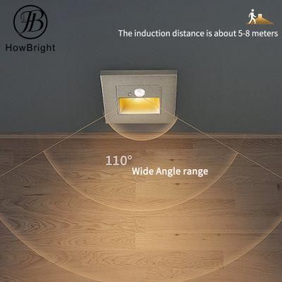 Motion Sensor Outdoor Recessed Stair Light Waterproof Wall Sconce Light