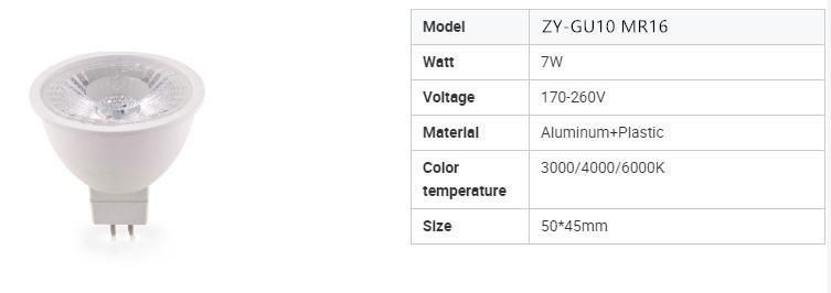 Economic GU10 220V LED Lamp GU10 MR16 Plastic Aluminum 5W 7W LED Bulb