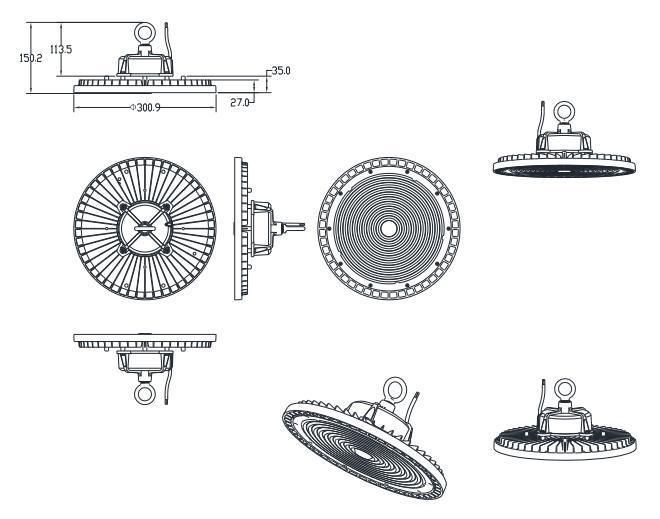 Best Price UFO High Bay Light 200W 110-120lm/W Industrial Light