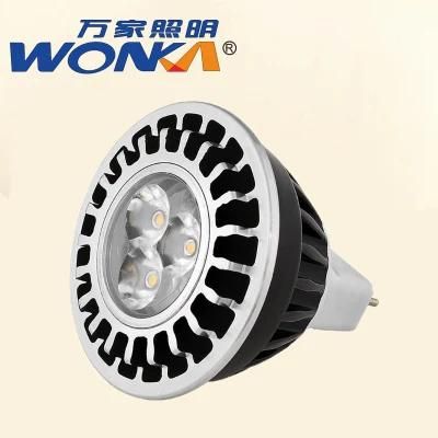 Quickly Heat Dissipation Aluminum Black Housing MR16 LED Spot Light Bulb