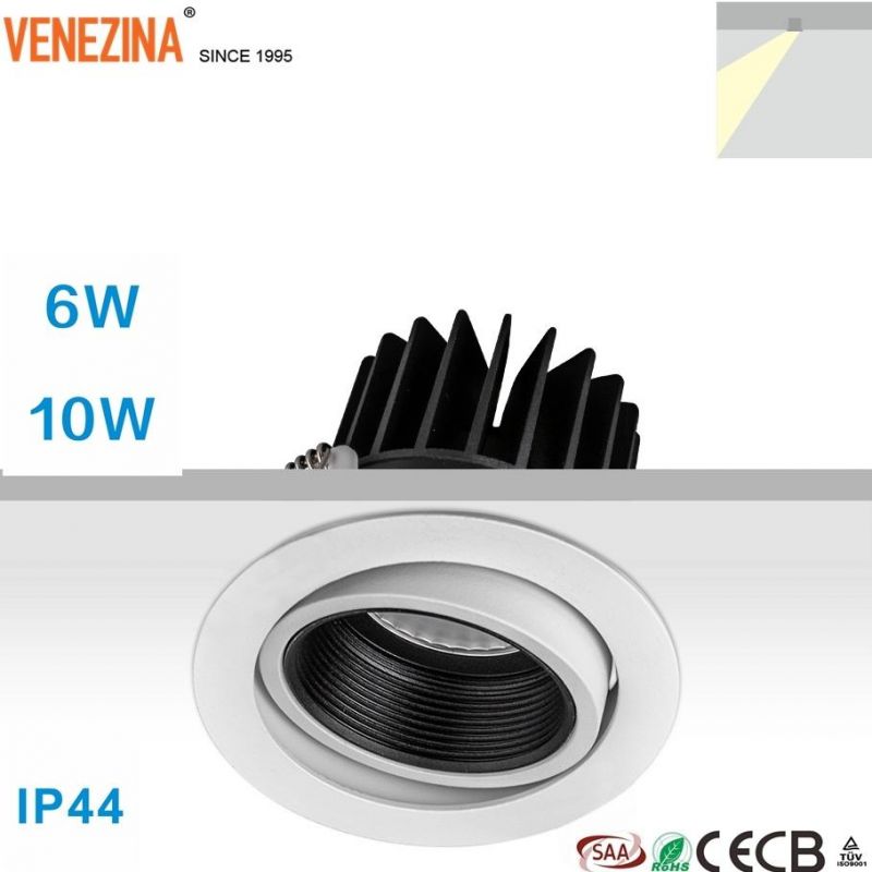 3.5inch Recessed Aluminum Anti-Glare Ring COB 6W10W LED Spotlight