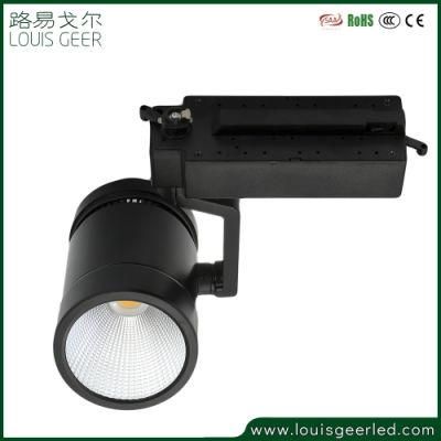 Commercial 2 3 4 Wires Round Black White Dimmable Global 30W Anti-Glare Lighting Zoomable LED Track Light