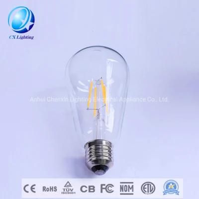 Top Supplier Clear 2700K 2200K 4W Dimmable Vintage LED Edison Lamp Decoration Filament Bulb St64 LED Filament Light