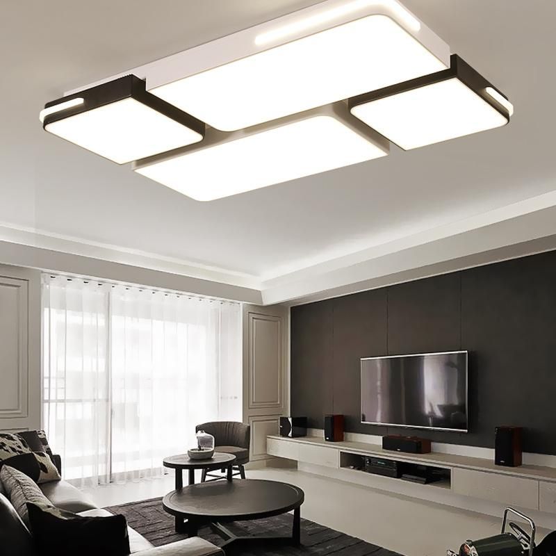 Linear LED Flush Light Fixture with Acrylic Shade Modern Design