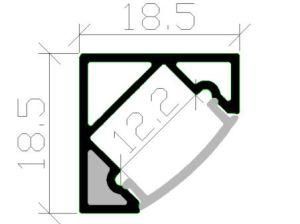 LED Aluminum Profile for 18m*18mm