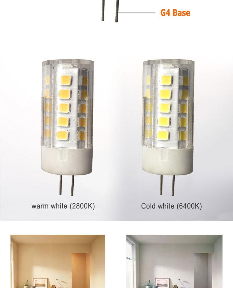 G4 LED Lamp 12V Gy6.35 G6.35 360 Degree 2835SMD 33LED High Power Ceramic Spotlight Bulb
