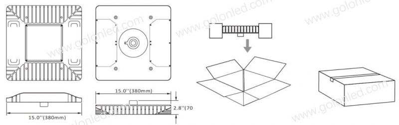 Motion Sensor 100W 120W 150W LED Canopy Light