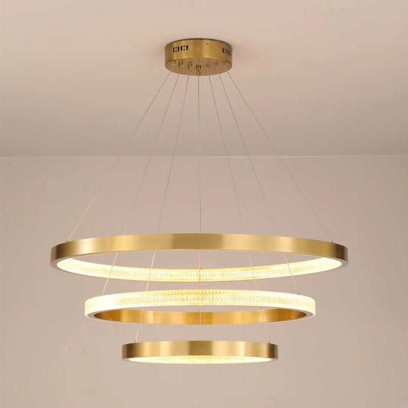 Restaurant Light Luxury Rings Creative Pendant Crystal Lamp