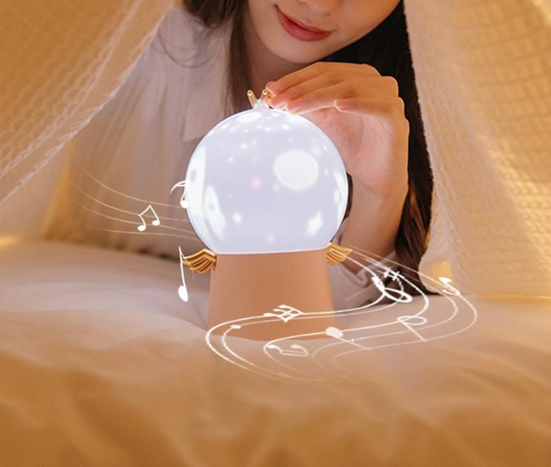 Trichromatic Change USB LED Sky Rotating Music Night Light Projector Table Lamp