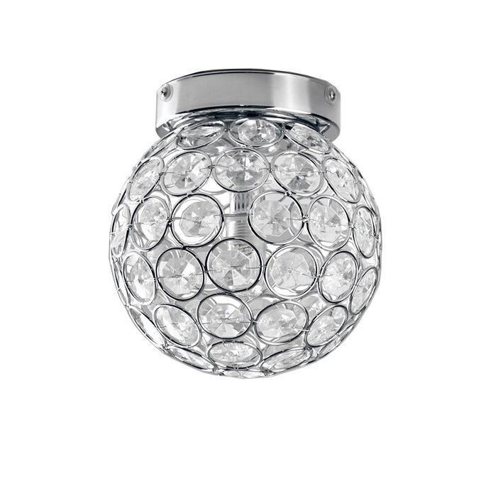 Modern Nordic Warm Round Creative Living Room Bedroom Crystal Ceiling Lamp LED