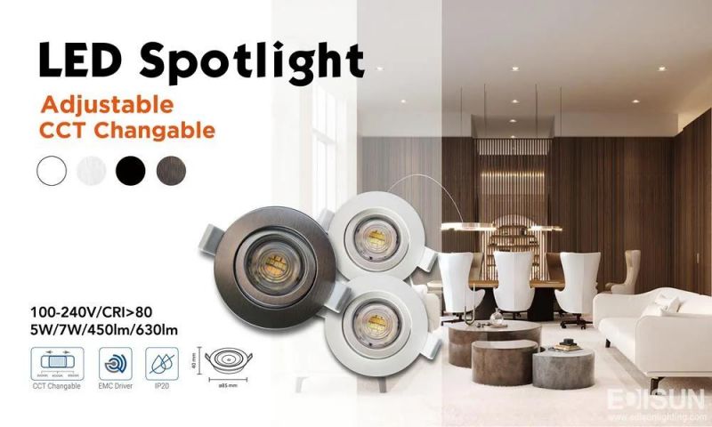 IP54 Waterproof Round Shape Spotlight with CCT Changeable