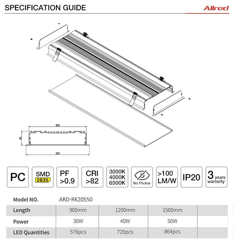1500mm High Brightness Energy-Saving  Low Electricity Consumption LED Linear Light