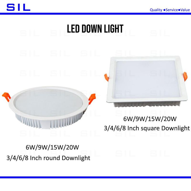 Hot Sales Recessed Ceiling LED Down Light Round Anti Glare Downlight IP44 15W LED Down Light