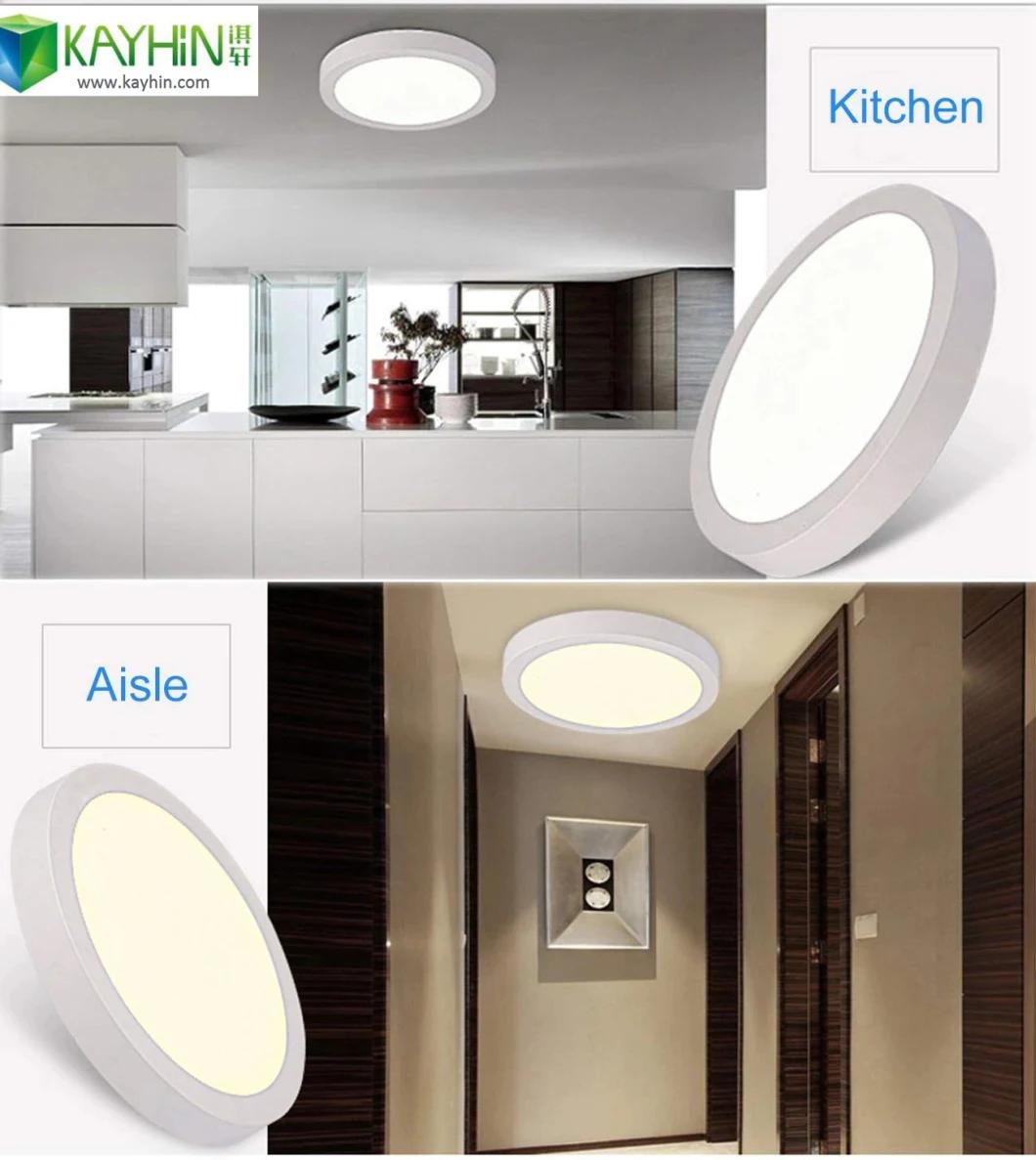 Factory Sholesale 6W 12W 18W LED Ceiling Light Bedroom Panel Downlight Bright Flat Ceiling Lamp White Light Dual Color Temperature Surface Panel Light