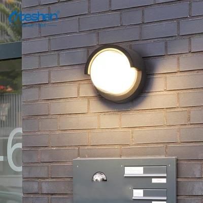 Modern PC IP65 Waterproof Outdoor Garden Wall Lamp 12W Round Surface Wall Mounted LED Wall Light