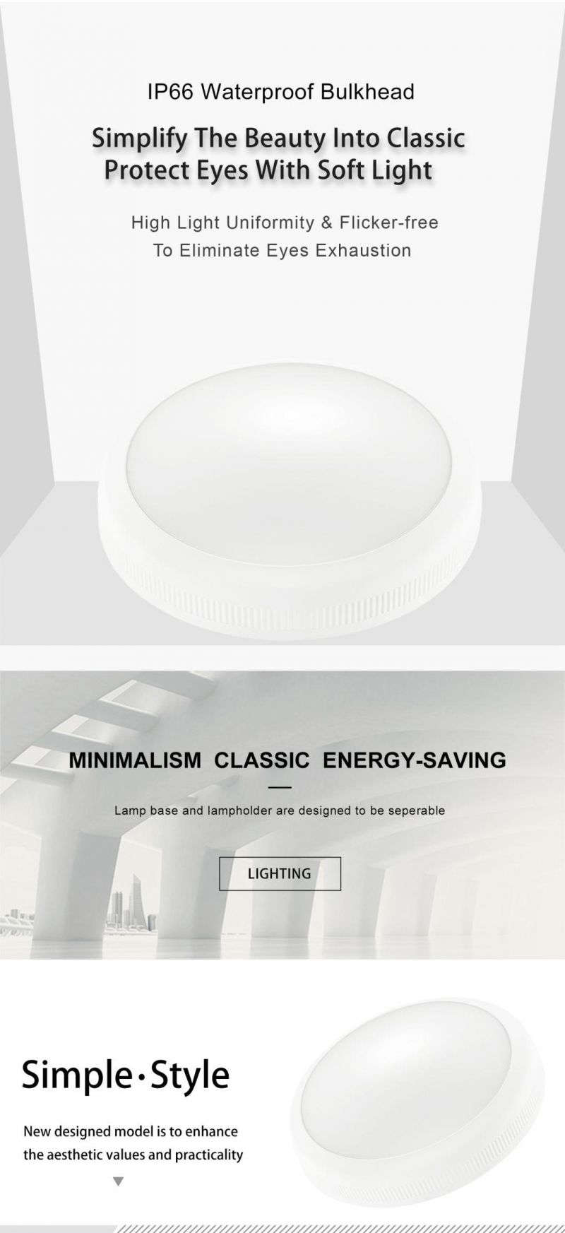 14W 20W 30W LED Wall Ceiling Microwave Sensor Ceiling Light with Modern Design