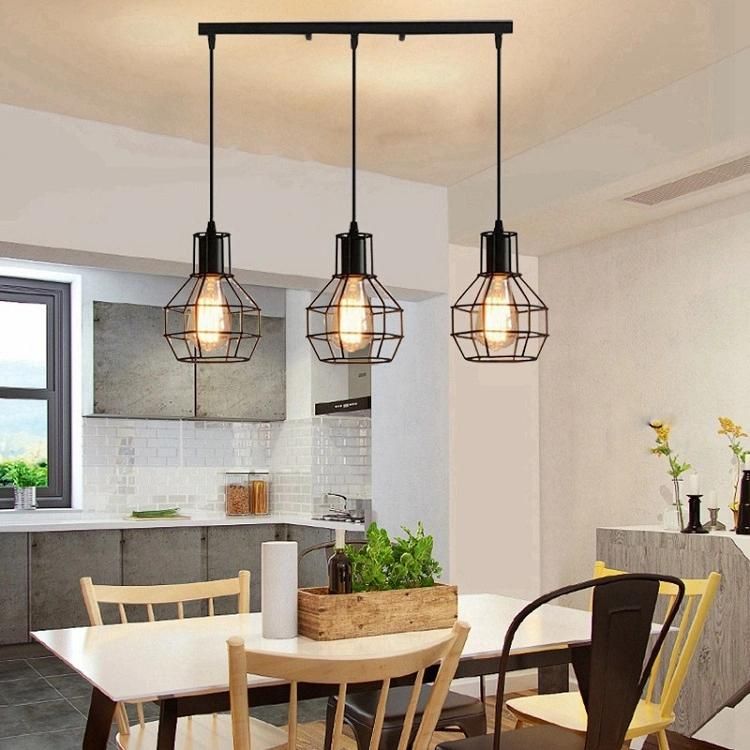 Vintage Industrial Style Designer E27 Business Art Iron Cage Decorate Small Pendant Light