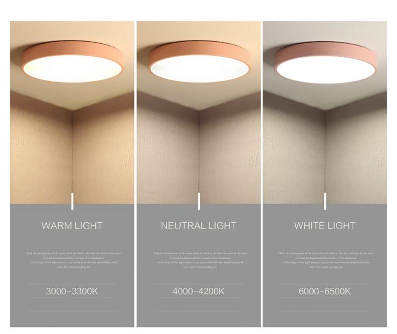 Different Colors Hot Selling Room Decoration LED Ceiling Lamp Light