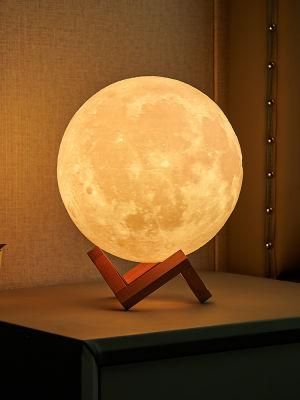 Moon Lamp Night Light 12cm 3D Print Moonlight LED Dimmable Rechargeable Bedside Table Desk Lamp Dropship