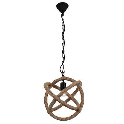 CE RoHS UL American Retro Hemp Rope Iron Home Lighting Hanging Indoor Pendant Lamp