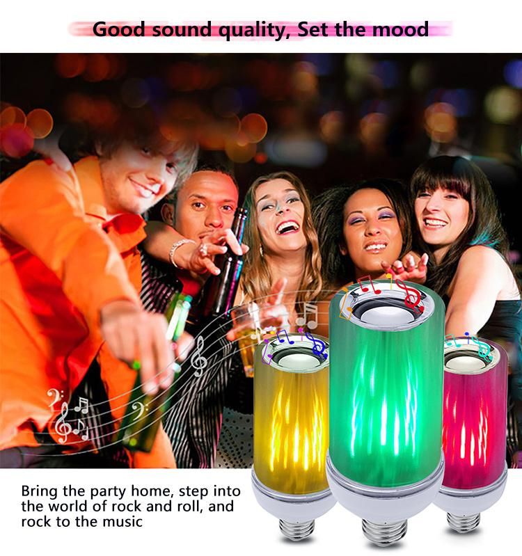 Blue Tooth Control Smart Flame Music Bulb with Speaker Inside
