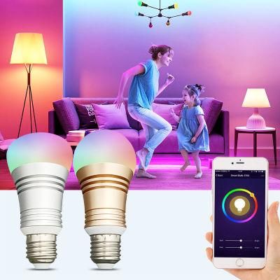 E27 7W Round Flat Smart Bulb with Google Home Control