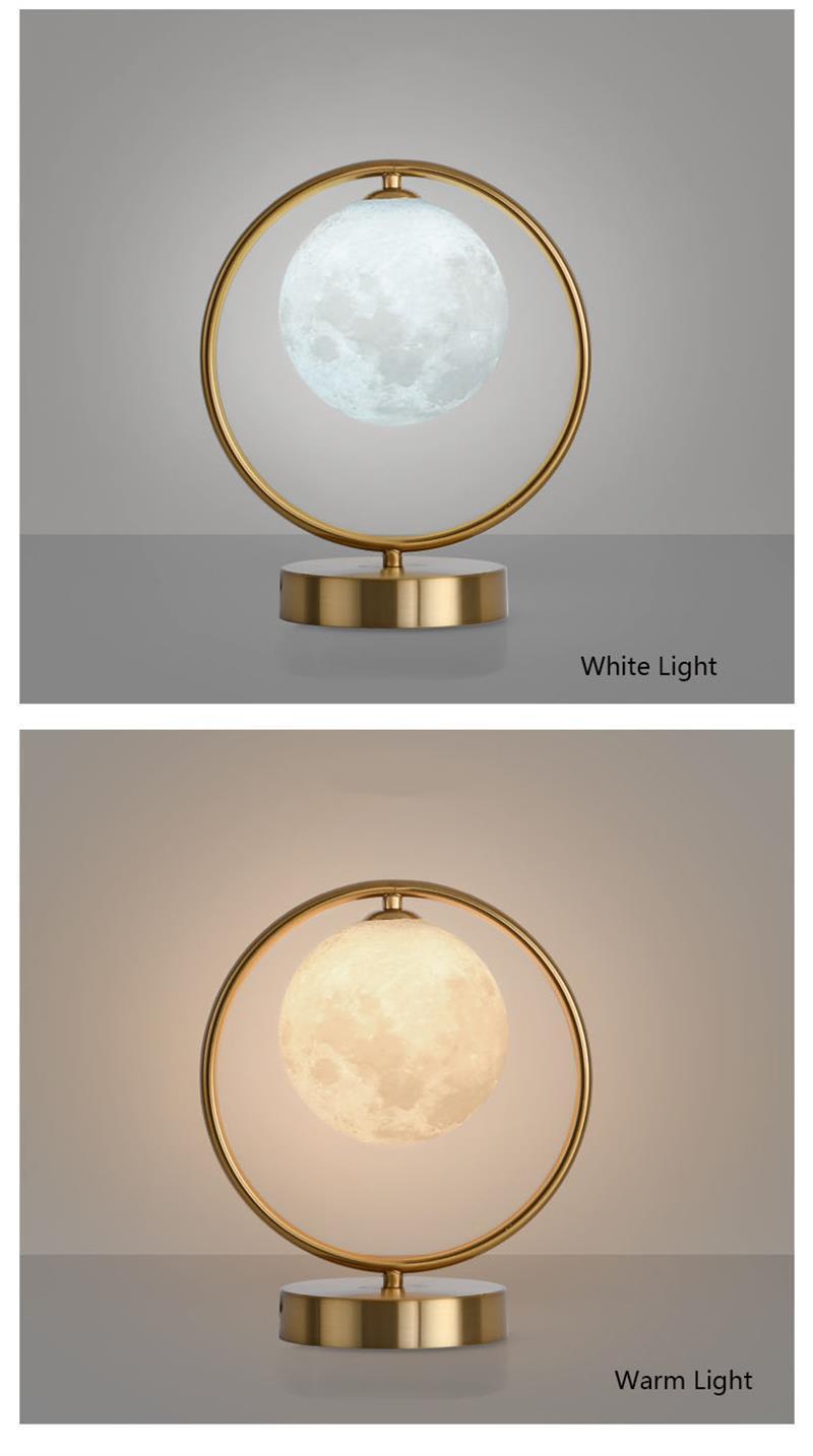 Touch Sensor Switch 3D Printing Moon Table Lamp Bedroom Living Room Modern Decoration Planet Table Lamp