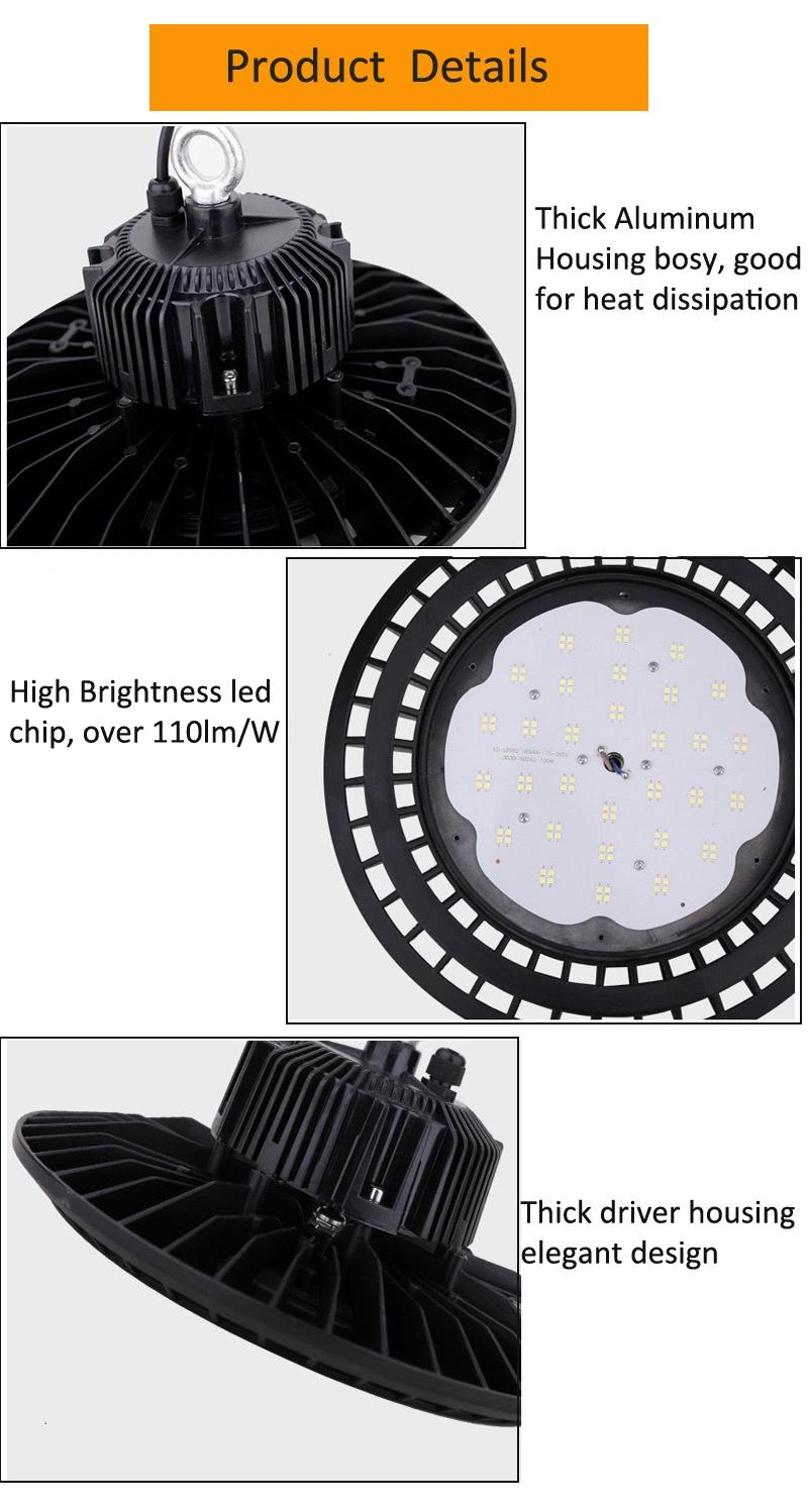 Hairolux Industry 100W 150W 200W Highbay Lighting IP65 130lm/W Waterproof UFO LED High Bay Lights