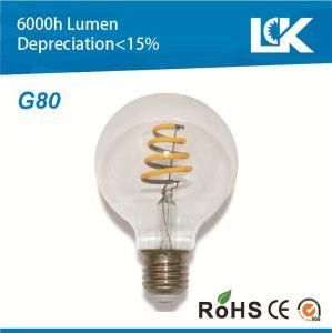 4W G80 E27 New Dimmable Spiral Filament Global Bulb LED Light