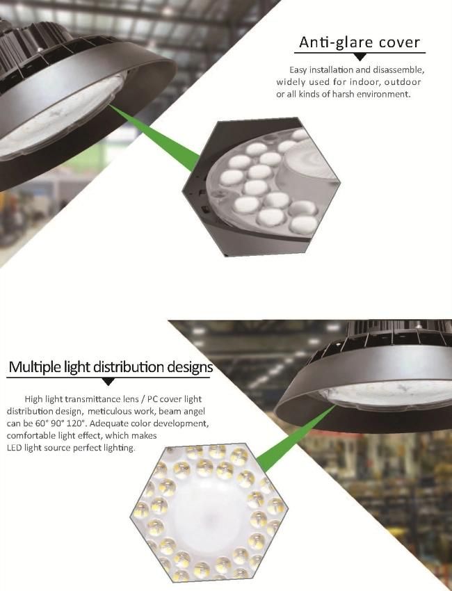 China Manufacturers High Bay Light 100W 120W 150W 200W Dimmable Daylight Sensor High Bay LED Lights