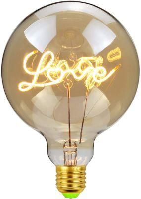 Vintage Alphabet Love 4W Dimmable Warmth Glow Decorative LED Light Bulb