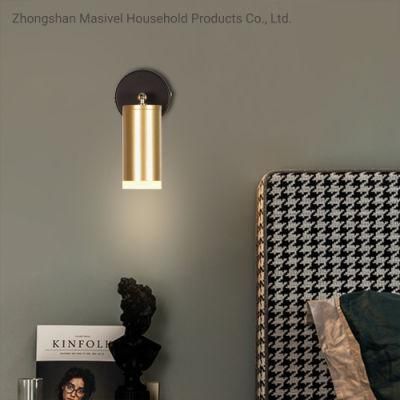 Masivel Modern Simple Hotel Gold Wall Light Nordic Style LED GU10 Corridor Wall Lamp