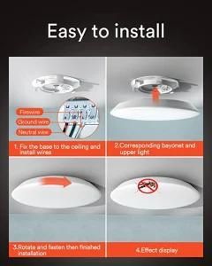 Tuya Smart Ceiling Light Flush Mount LED WiFi, Compatible with Alexa Google Home