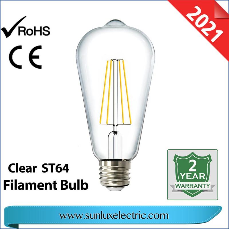 LED Decoration Light GLS 4W 6W 8W A60 8W C35 4W G45 Filament Bulb Light Clear Amber Color