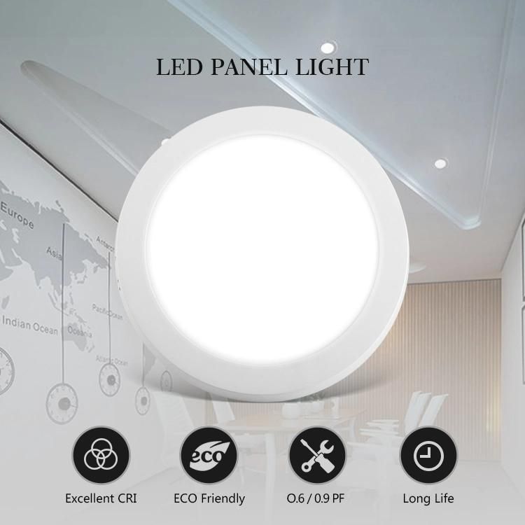 8000K 3W 6W 9W 12W 18W 24W Surface Mounted Dimmable LED Panel Light