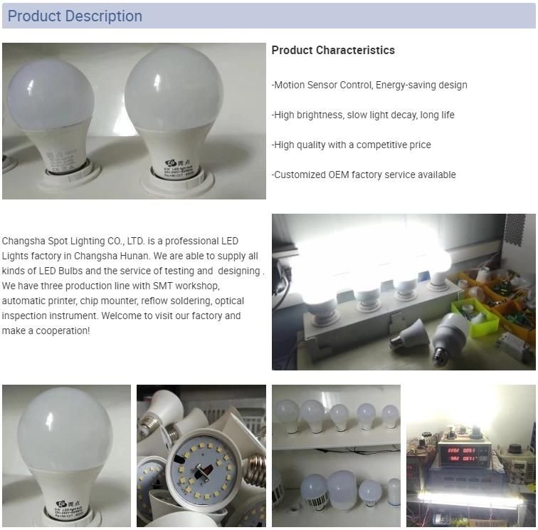 Motion Sensor Light Bulbs 5000K E27