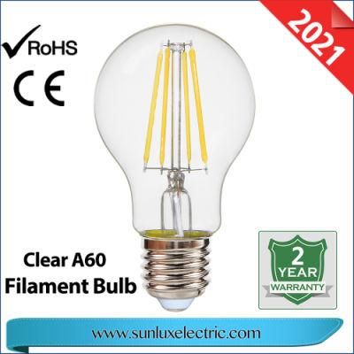 LED Decoration Light GLS 4W 6W 8W A60 8W C35 4W G45 Filament Bulb Light Clear Amber Color