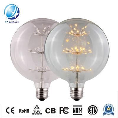 G150 Fireworks Filament Starry Decoration Colorful Glass LED Lamp