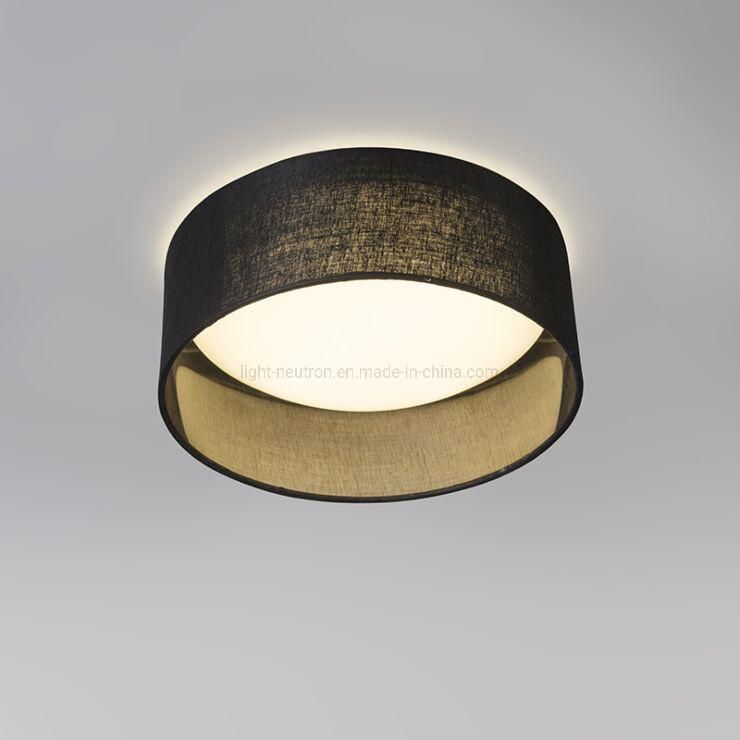 Modern Decorative Fabric LED Round Ceiling Lamp for Interior