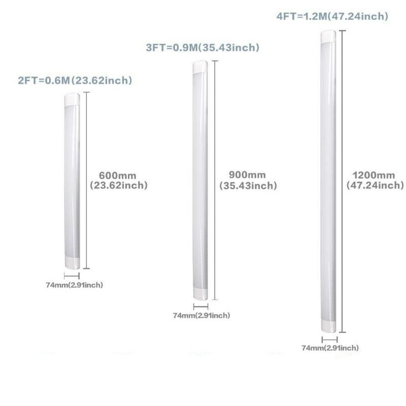 IP44 Aluminum PC Office Linear Tube Lamp 4FT LED Batten Light Fixtures