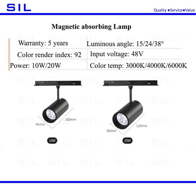 Commercial Clothing Stores Gallery Spotlight Magnetic Rail Installation 10watt LED Track Light